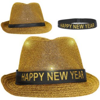 Happy New Year Hut, gold