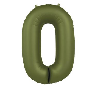 Folienballon Zahl 0 - olivegrn matt