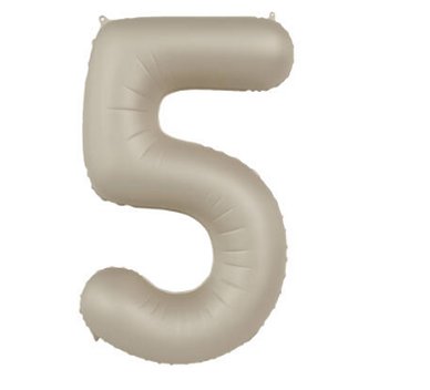 Folienballon Zahl 5 - Creamy Latte, 86 cm