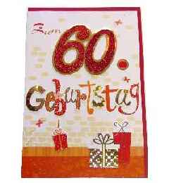 3 D Geburtstag Glckwunschkarte 60