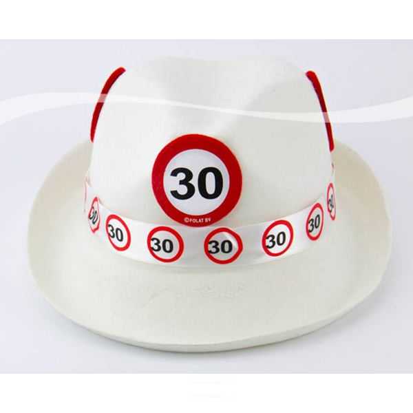 Verkehrsschild Hut mit Zahl 30
