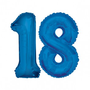 18. Geburtstag XXL Zahl 18, blau