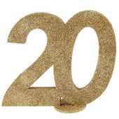 Glitter Geburtstagszahl 20 in gold