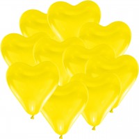 100 Herzballons -  15cm - Gelb