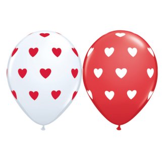Ballons mit Herzchendruck, 50 Stck