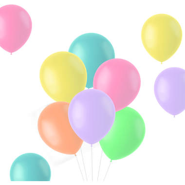 Pastellfarbene Luftballons, 10 Stck