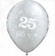 Silberhochzeit - Luftballons - 6 Stck
