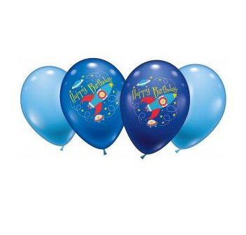 Ballons Happy Birthday Space, 6 Stck