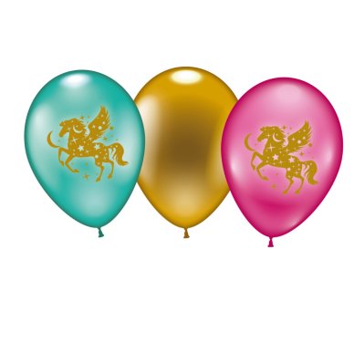 Luftballons mit Metallic Pegasus Druck