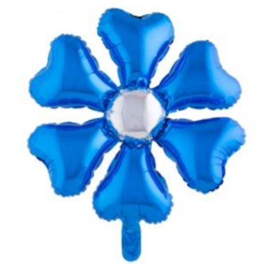 Folienballon Blume, blau