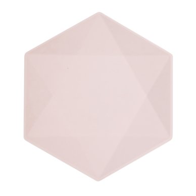 Teller sechseckig, pink, 26,1 x 22,6 cm