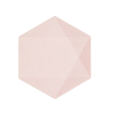 Teller sechseckig, pink, 20,8 x 18,1cm