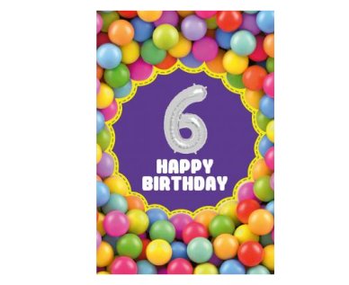 Zum 6.Geburtstag - Glckwunschkarte mit Ballon