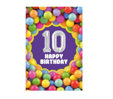 Zum 10.Geburtstag - Glckwunschkarte mit Ballon