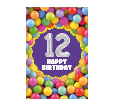 Zum 12.Geburtstag - Glckwunschkarte mit Ballon