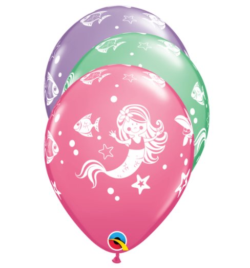 Meerjungfrau Latexballons, 6 Stck