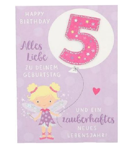 Karte zum 5.Geburtstag - M�dchen
