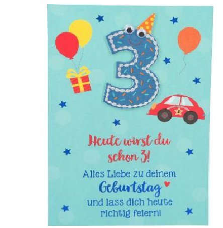 Karte zum 3.Geburtstag - Jungen