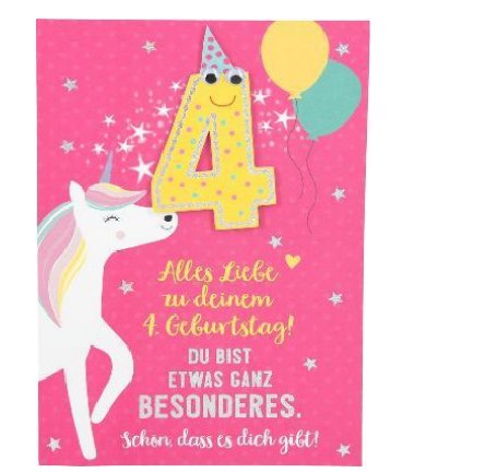 Karte zum 4.Geburtstag - M�dchen