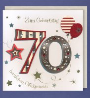 Zum 70.Geburtstag Karte 21 x 21 cm