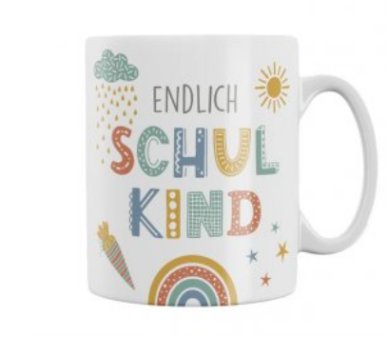 Trinkbecher aus Keramik Schulkind