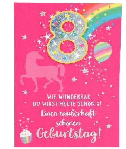 Karte zum 8.Geburtstag f�r M�dchen