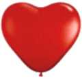Rubin Rote Herz Luftballons, 15 cm