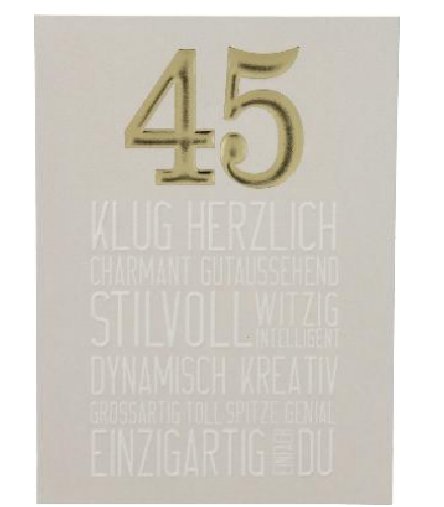 Karte zum 45.Geburtstag
