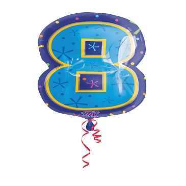 Folienballon Zahl 8 mit Helium