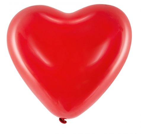 Herzballons, rot - 40 cm, 6 Stück