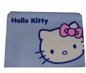 Hello Kitty - Leinentasche flach hellblau