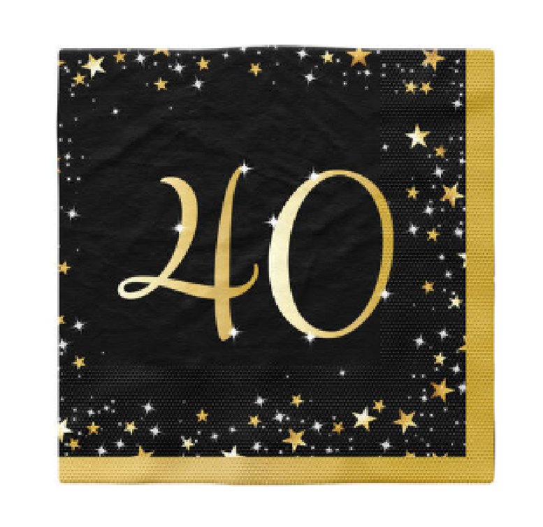 Servietten zum 40.Geburtstag Starlight