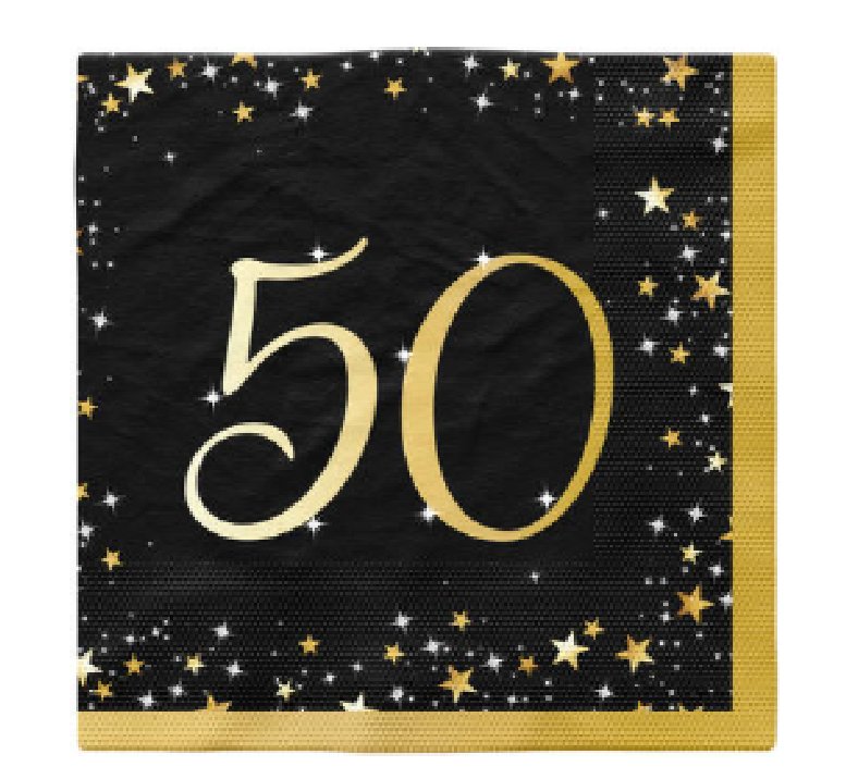 Servietten zum 50.Geburtstag Starlight