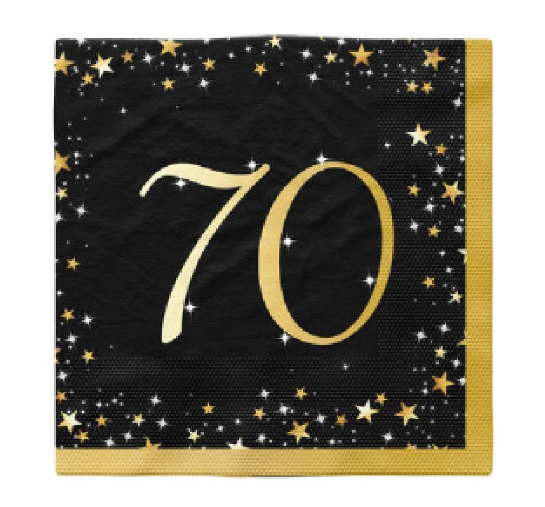 Servietten zum 70.Geburtstag Starlight