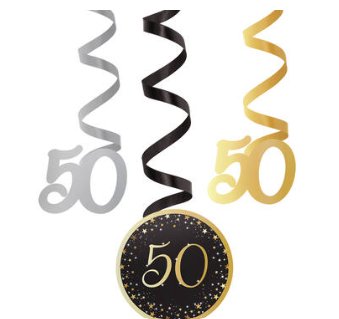 Deko Spiralen zum 50.Geburtstag Starlight