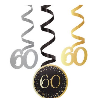 Deko Spiralen zum 60.Geburtstag Starlight