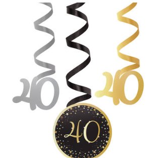 Deko Spiralen zum 40.Geburtstag Starlight
