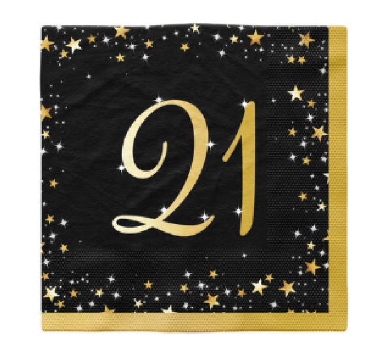 Servietten zum 21.Geburtstag Starlight