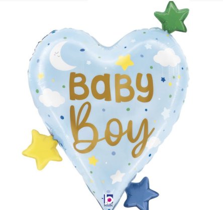 Folienballon Baby Boy Herz