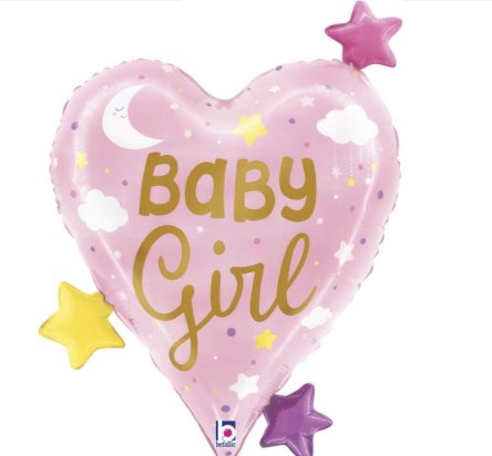 Folienballon Baby Girl Herz