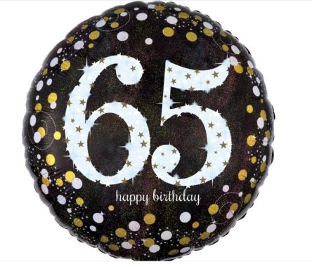 65.Geburtstag Ballon - Sparkling