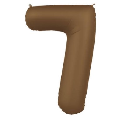 Folienballon Zahl 7 Choco Brown, 86 cm