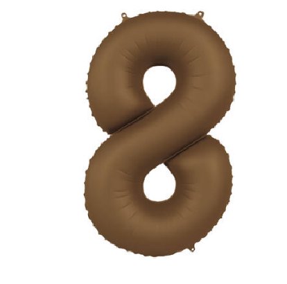 Folienballon Zahl 8 Choco Brown, 86 cm