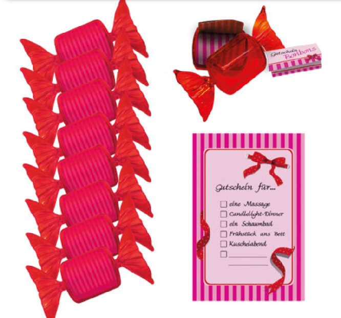 Gutschein Bonbon, 1 St�ck - rot