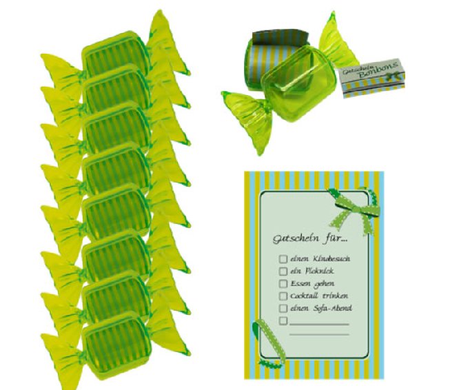 Gutschein Bonbon, 1 St�ck - gr�n