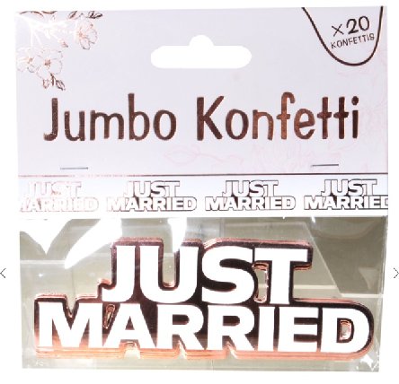 Jumbo-Konfetti Just Married, rosegold