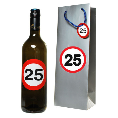 Flaschen Tasche 25 mit Aufkleber