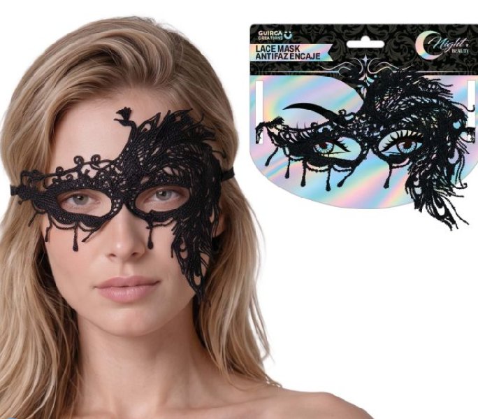 Schwarze Augenmaske mit Spitze
