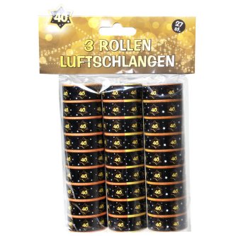 Luftschlangen 40, schwarz/gold
