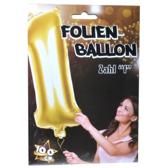 Folienballon Zahl 1,gold - 100 cm